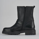 Low Heel Ankle Boots Heel 1 Cm Black Leather Eu 45