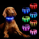 Luminous - Rechargeable RGB Dog Collar With 8 Light Modes, Waterproof, Adjustable pink color size L