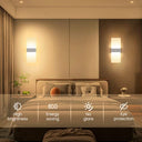 Lureshine - Pack of 2 Modern 12W Acrylic LED Wall Lights, Warm White 3000K