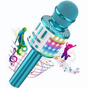 Micqutr Karaoke Microphone - Wireless Bluetooth with LED Lights