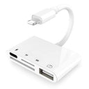 Microware 3 in 1 SD Card Reader - USB & Lightning Adapter for easy photo transfer