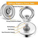 Min Ci - 12x32mm Neodymium Magnet with 45kg Pull Strength, Hook & Eye