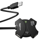 Mutecpower - 33 ft USB 2.0 Active Extension Cable with 4-Port Hub, Black