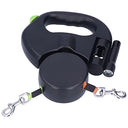 Nimomo Double Retractable Dog Leash - 2 Dogs, Torch & Dispenser