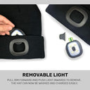 OnlyBee - Kids Winter Bobble Hat with Rechargeable LED Light, 6 Colors