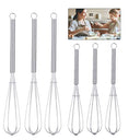 Opopark Stainless Steel Whisk Set - 6 Pieces, 13cm & 18cm