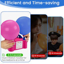 PCFING - Electric Balloon Pump with Dual Nozzle, Fast Inflation & Tie Tool