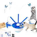 Engage your indoor cats with the Petcronies 4 in 1 Automatic Cat Toy featuring a fluttering butterfly, moving feathers, and bell balls. Perfect for exercise and play!
