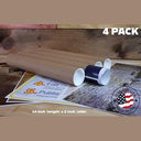 PosterEnvy - 14-Inch Poster Tubes, Pre-Capped, Pack of 4 for Shipping & Storage