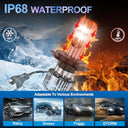 Ppyyemu - H4/9003/HB2 LED Bulb, 100W 22000LM, 6500K White Light, Plug & Play