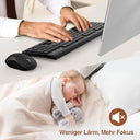 Qcen - Ergonomic Wireless Keyboard & Mouse Set, Quiet, Numeric Keypad, 2.4 GHz