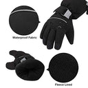 Qkurt - Kids Skiing Gloves, Warm Windproof Mittens for 4-14 Years, Cold Weather Protection