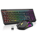 RedThunder - K20 Wireless Keyboard And Mouse Combo, UK Layout, RGB Gaming Set
