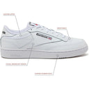 Reebok Mens Club C 85 Mens Tennis Shoes, Casual Fashion White Sneakers for Men Eu 34