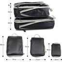 Reheyre - Travel Storage Bag Packing Cubes for Travel, Waterproof Zipper Closure Nylon Travel Suitcase Clothes Pants Organizer Pouch Lightweight Luggage Storage Bag Black L