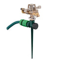 Relaxdays - 360° Pulsation Sprinkler, 24m Range, Metal, Dark Green