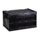 Relaxdays - 60L Foldable Storage Box With Lid, Black, 60x40x32 cm