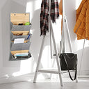 Relaxdays - Document Holder Wall Organiser With 3 to 4 Compartments, Grey