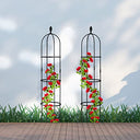 Relaxdays - Garden Obelisk Set, 160 x 35 cm, Metal Support for Climbing Plants