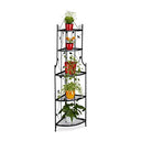 Relaxdays - Metal Corner Flower Shelf, 5-Tier Plant Display, Black