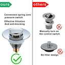 Relota - Stainless Steel Washbasin Plug, Odour-Proof, Anti-Clogging Sieve, Fits 34-38 mm