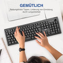 Rii - Slim USB Wired Keyboard for Mac/PC/Tablet, 105 Keys, QWERTZ Layout