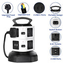 Smarti - Tower Extension Lead with 6 Outlets, 2 USB-C, Surge Protection