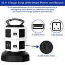 Smarti - Tower Extension Lead with 6 Outlets, 2 USB-C, Surge Protection