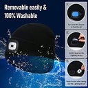 Sminiker - USB Rechargeable Beanie Hat with Light for Men, Women, Teens