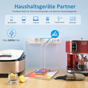 Sternhell - 4-Way Power Strip with 4 USB Ports, Surge Protection, Wall Mounted