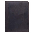 Stilord - 'Julius' Vintage A4 Leather Conference Folder for Tablets, Dark Brown