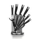 Swiss Pro+ - 8-Piece Stainless Steel Knife Set with Chef's Knife, Knife Block