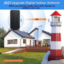 Syengkky - 400+ Miles Range Indoor Digital TV Antenna with Amplifier, Supports 8K/4K