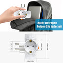 Tanxis Double Socket Adapter - 3 Way Wallplate with Switch, Portable