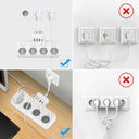 Techuoso - Electric Power Strip with Independent Control, 4 Sockets, White