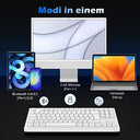 Tecurs - Wireless Programmable 80% TKL QWERTZ Mechanical Keyboard with RGB Lighting and Red Switches