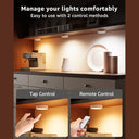 Tedmos - Rechargeable Puck Lights with Remote, 2400mAh Battery, USB LED