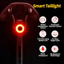 Tellegante - Smart Bike Tail Light with Brake Sensing, USB Rechargeable, 22 LEDs