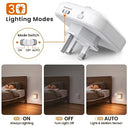 Tnmoo - Dimmable Motion Sensor Night Lights, 3000K Warm White, 3 Modes, 2 Pack