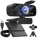 Tomorsi 1080P Webcam with Microphone and Rotating Tripod