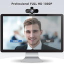 Tomorsi - Full HD 1080P Webcam with Microphone, USB Connectivity, Rotating Tripod