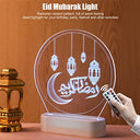Topyond - Elegant Eid Mubarak Night Light with RGB LED & 3D Base, Eco-Friendly Design
