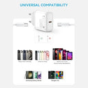 Tortoise Look - 20W Fast iPhone Charger with 2M USB C Nylon Cable, PD 3.0