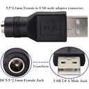 Traovien - USB to DC Power Adapter, 2PCS 5V Connector for USB Devices