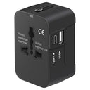 TravelMate - Universal Travel Adapter with USB-C Charging Ports, Black