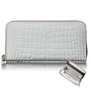 Shop the Tuscania Elegant Long Leather Wallet in Light Blue. This vertical card case is crafted from premium cowhide and comes in a beautiful gift box. Perfect for women! Keywords: leather wallet, vertical card case, gift box