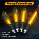 Uraqt - Waterproof 12V LED Turn Signals, 4 Universal Flashing Indicators