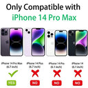 UyMo - Crossbody Case for iPhone 14 Pro Max, Transparent, Neck Strap, Includes Screen & Lens Protectors