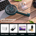 Vkusra - Portable Handheld Fan with USB Rechargeable Battery & 4 Wind Speeds