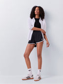 adidas Originals black sprinter shorts with signature 3-stripes and Trefoil logo